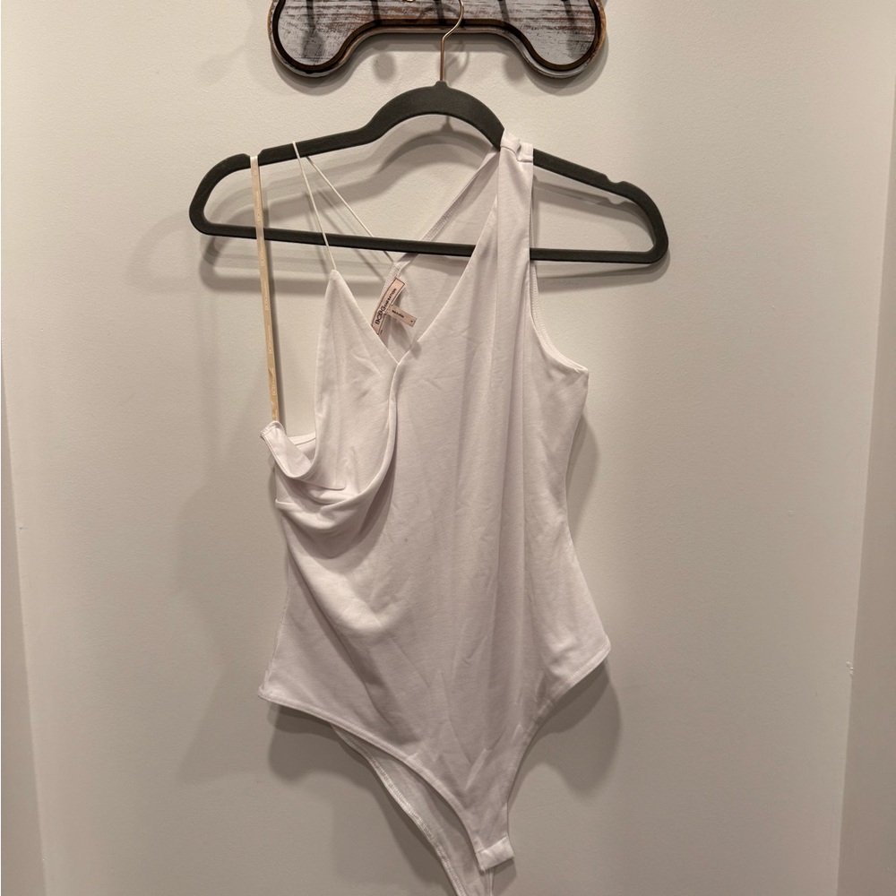 BCBGeneration White Asymmetrical Bodysuit
